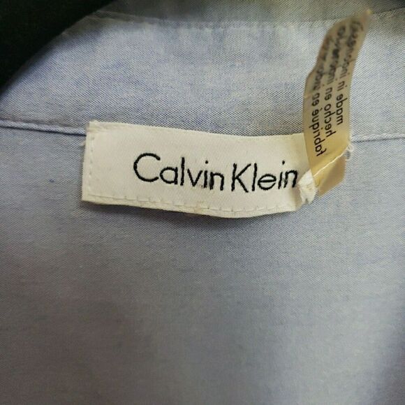 Maternity Calvin Klein Blue Button Up Sleeveless Blouse Top Shirt Size UNKNOWN - Picture 2 of 10